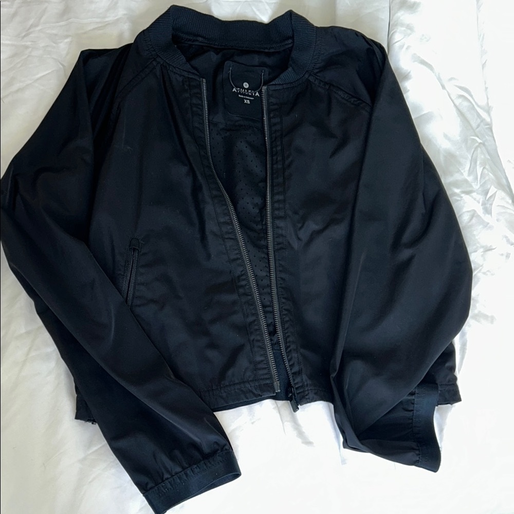 Athleta Black Bomber Jacket